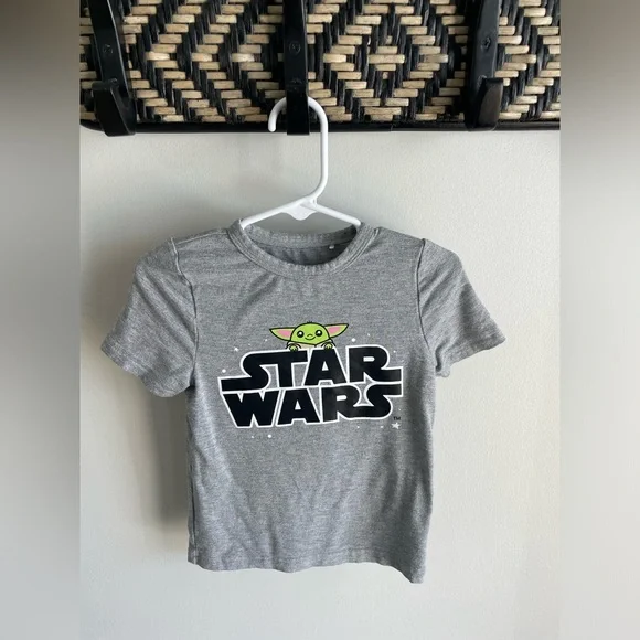 Little Sleepies Star Wars Bamboo Tee Shirt - Grey/Yoda/Stars - Size 2T - Picture 2 of 8